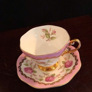 EB Foley 1850 Bone China Tea Cup, Pink and Gold